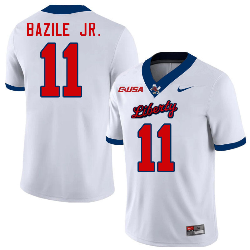 Liberty Flames #11 CJ Bazile Jr. College Football Jerseys Stitched-White